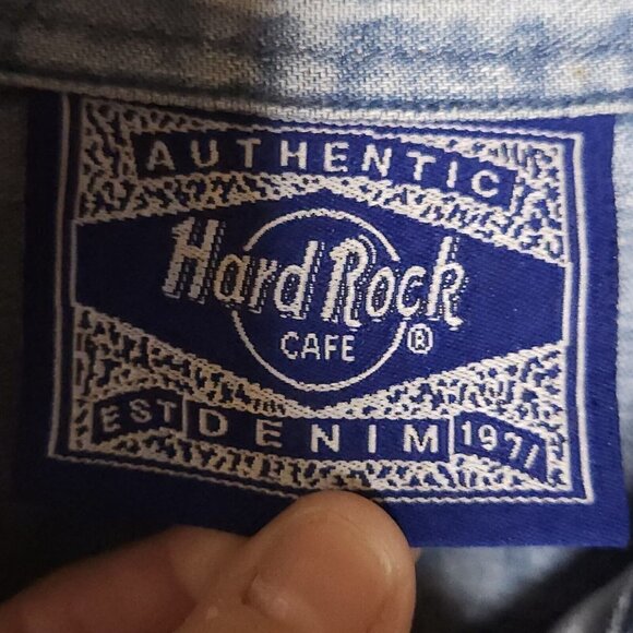 Hardrock Cafe Chicago Vintage Denim Button Down Shirt Small - Picture 5 of 7